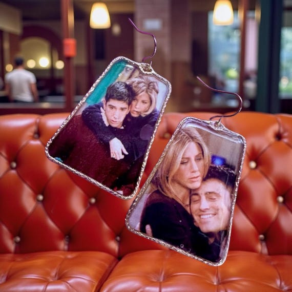 Friends Tv Show Drop Resin and Gold Earrings