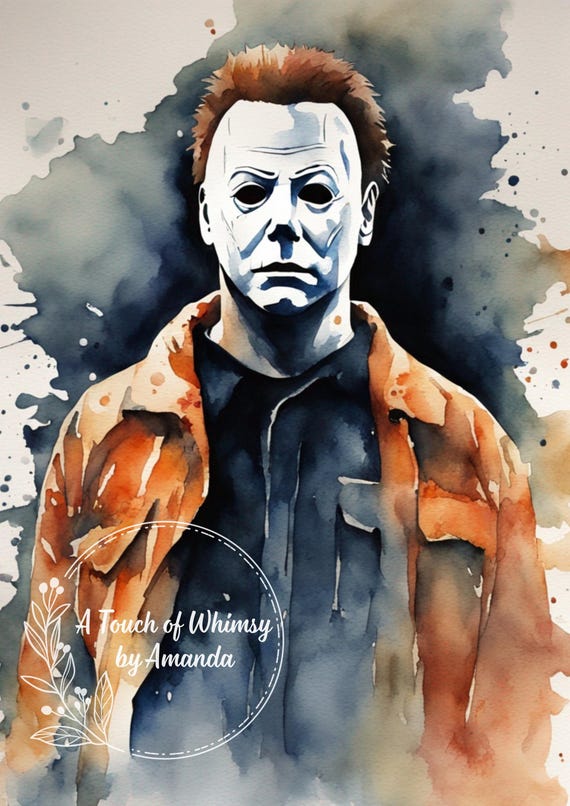 Menacing Michael Halloween Decoupage Rice Paper A4