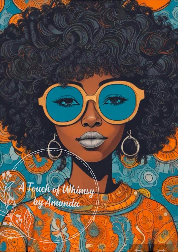 Groovy  Black Lady 5 Decoupage Rice Paper A4