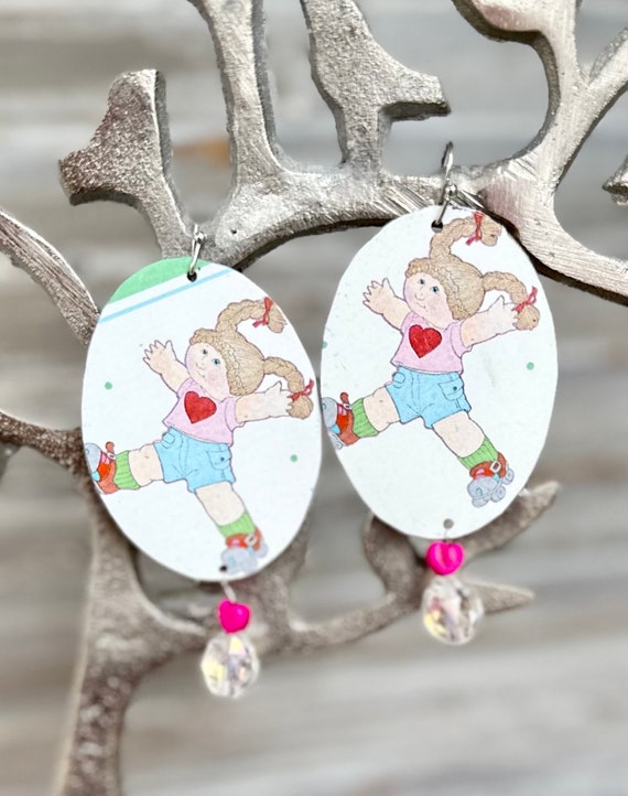 Vintage 1987 Cabbage Patch Tin Statement earrings