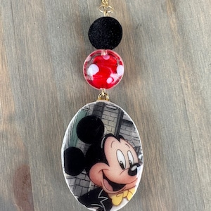 Mickey Mouse Broken china pendant necklace