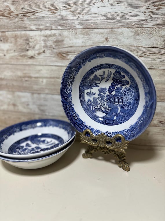 Blue Willow Bowls, Vintage Johnson Bros., Set of 3