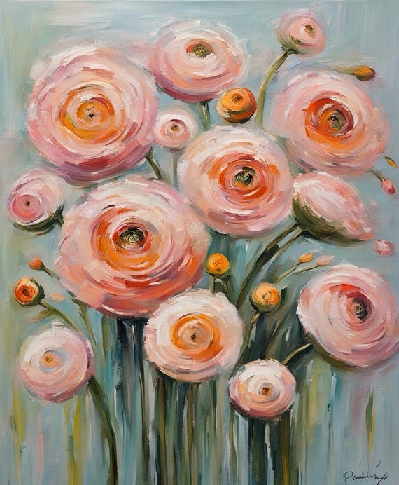 Peach Peony Bouquet Decoupage Paper | A4 Rice Paper | Vintage Floral Tissue | Shabby Chic Furniture Upcycle & Scrapbook