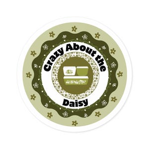 Round Stickers, Indoor\/Outdoor, Pyrex and Correlle Pattern Spring Blossom Crazy Daisy, Iconic 1970s Design, Pyrex Lover, Collector, Spring