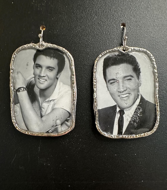 Elvis Presley 1995 Upcycled Calendar Statement Earrings A Unique Tribute