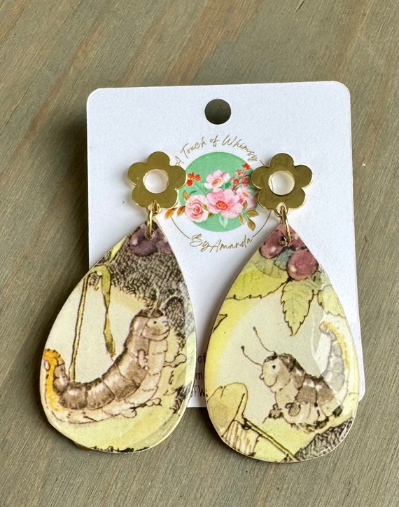 Strawberry Shortcake Earrings | Vintage 1980s Book, Resin Coated