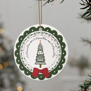 Pyrex Inspired Ceramic Ornaments, Vintage Pyrex O Pyrex Tree - Christmas Decor, Holiday Ornaments, Green Patterned Decorations, Festive Home