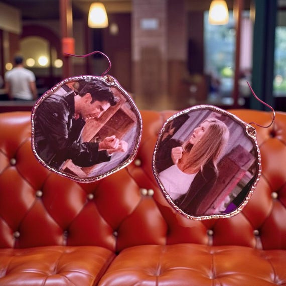 Friends Tv Show Drop Resin and Gold Earrings, We Were on A Break