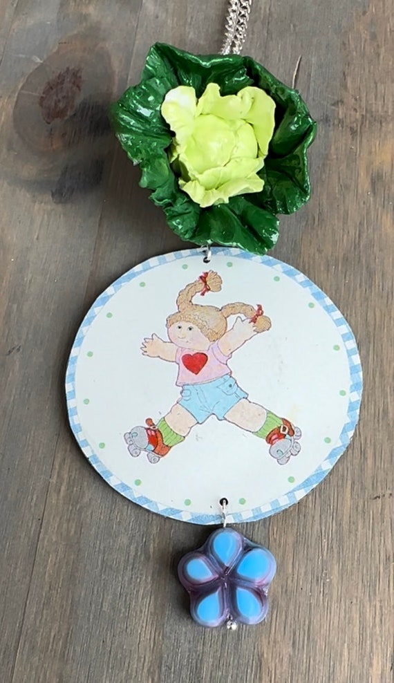 Vintage 1987 Cabbage Patch Tin Statement necklace