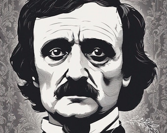 Poe with Raven inspired Decoupage A4 Rice Paper