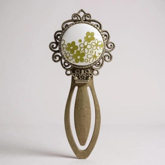 Handmade Vintage Broken China Metal Bookmark | Correlle Spring Blossom Design