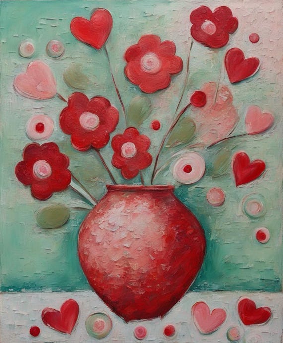 Vase full of Love Decoupage Tissue Paper and A4 Rice Paper