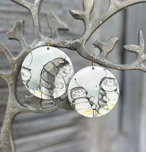 Vintage Strawberry Shortcake Book Earrings, Stainless Steel Finds