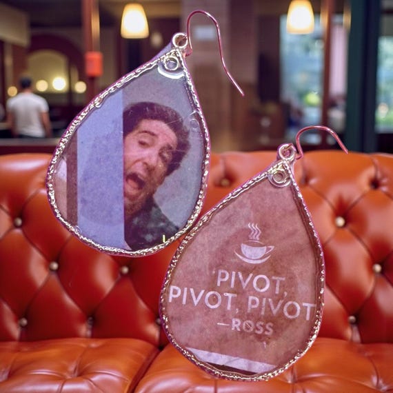 Friends Tv Show Drop Resin and Gold Earrings