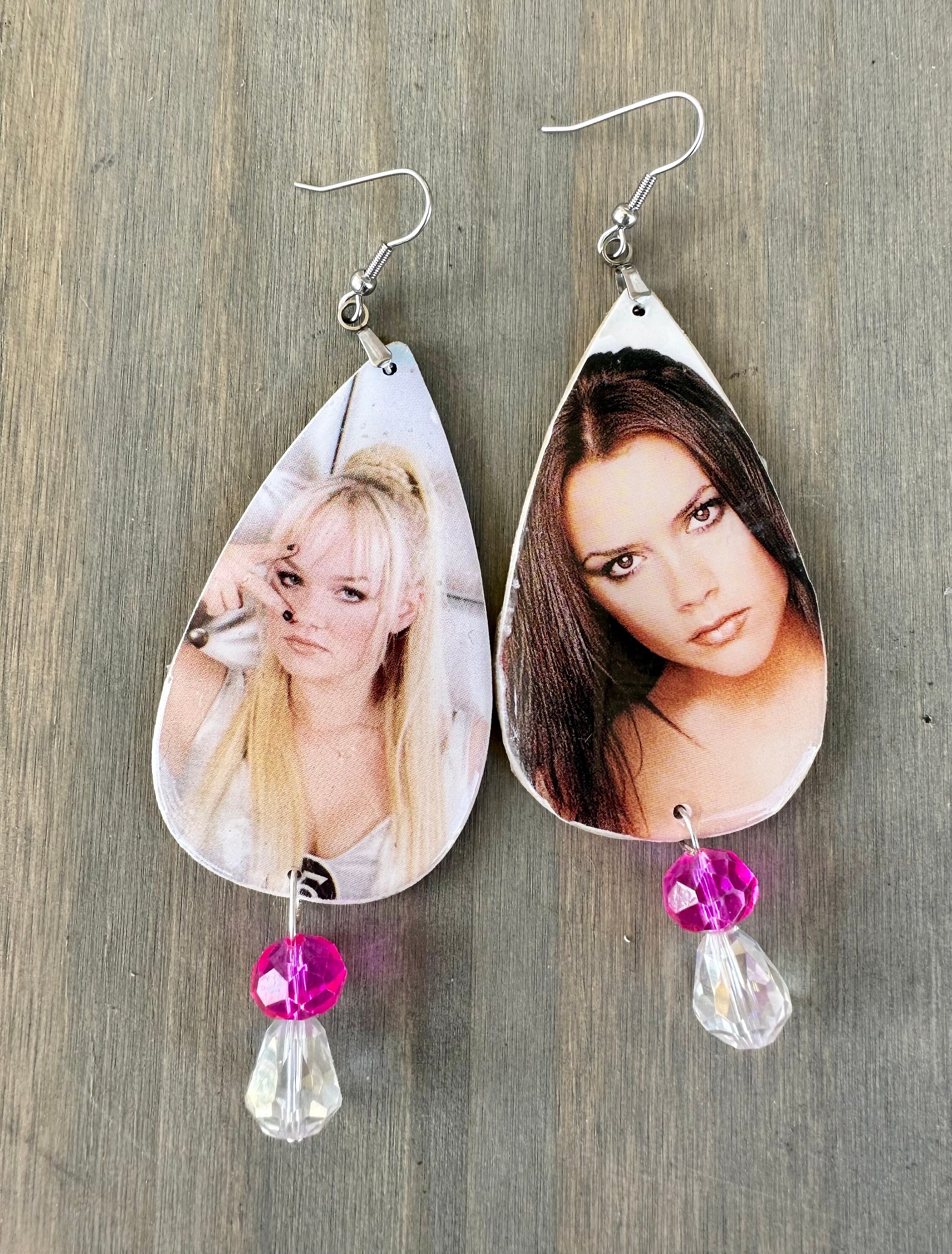 Spice Girls statement earrings Baby Spice and Posh Spice