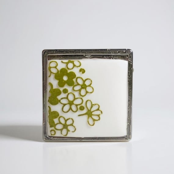 Vintage Corningware Ring: 1970s Spring Blossom, Adjustable Stainless Steel