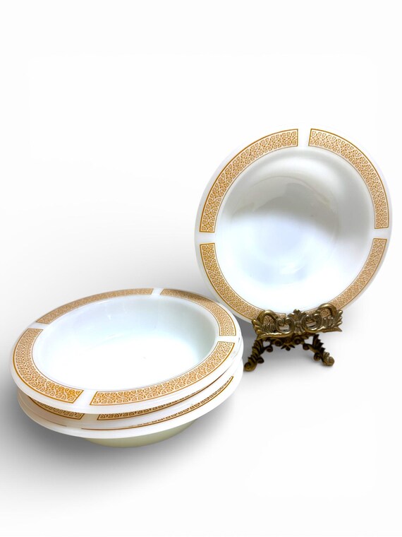 Mid Century Vintage Anchor Hocking Glass Placesetters 1073 5" Harvest Gold Bowl