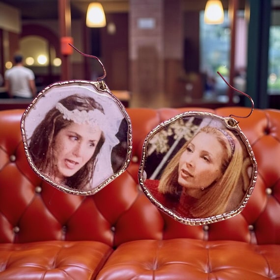 Friends Tv Show Drop Resin and Gold Earrings