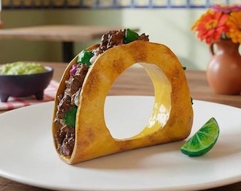Street Taco Bangle Bracelet, Food-Inspired Jewelry, Handmade