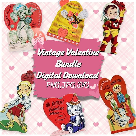 Vintage Valentine Images Bundle | Remastered Digital Download | Jpeg PNG SVG  | DIY Crafts, Gifts & Home Decor | Instant Download