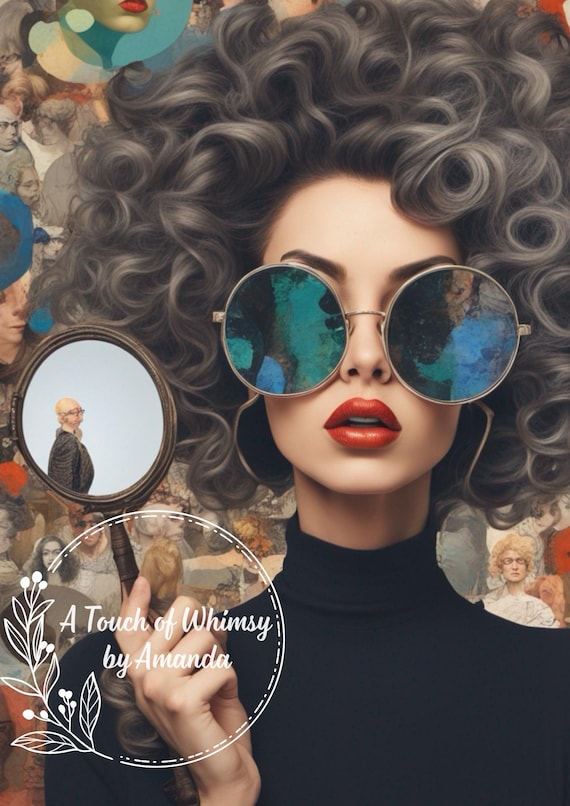 Surreal Woman Decoupage Paper, Abstract Art, Whimsical A4 Rice Paper