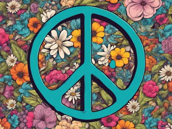 Pop Art Peace Sign Decoupage and A4 Rice Paper