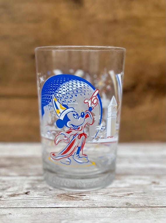 Walt Disney World 25th Anniversary Remember The Magic Promo Glasses w/ Mickey