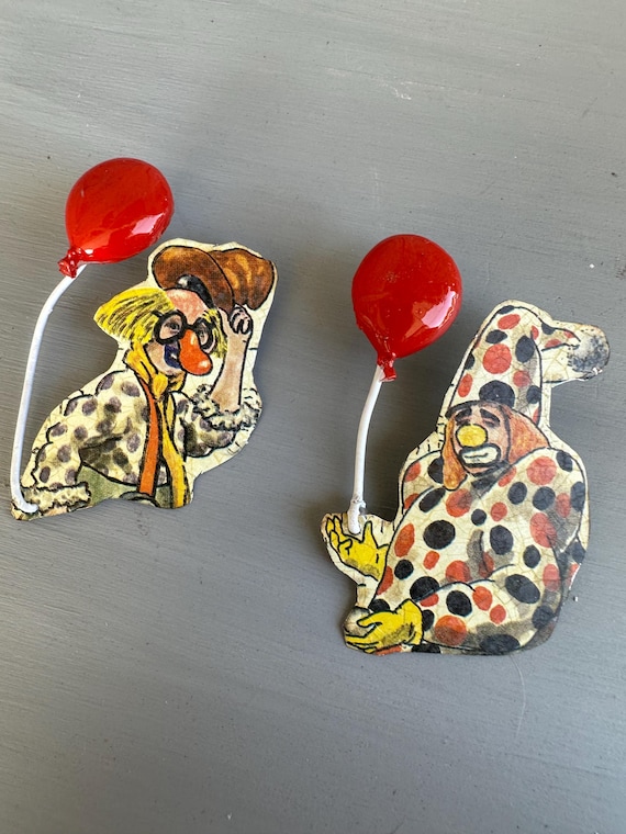 Adorable One of a kind Clown Earrings with Balloon stud