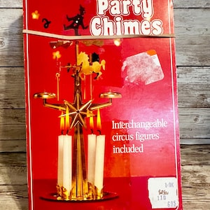 Vtg Swedish Angel Chimes Christmas Interchangeable Circus Chimes 2 Boxes Candles