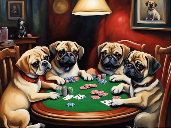 Puggle Poker Party Decoupage Paper: A Playful Crafting Delight