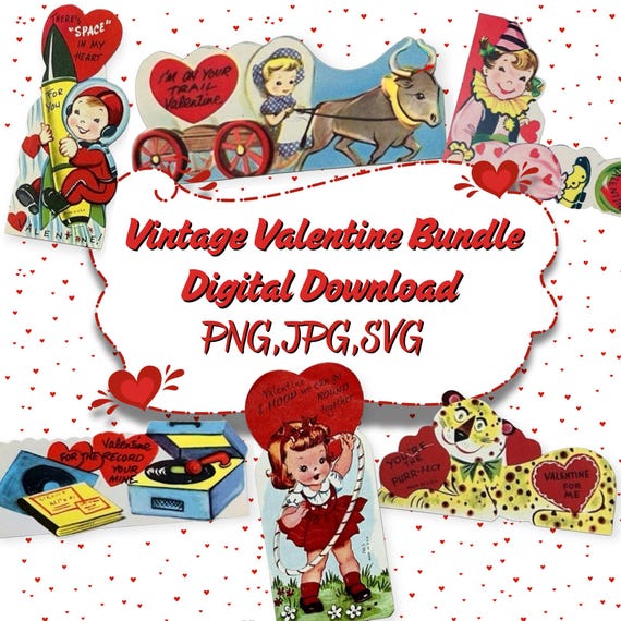 Vintage Valentine Images Bundle | Remastered Digital Download | Jpeg PNG SVG  | DIY Crafts, Gifts & Home Decor | Instant Download