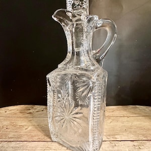 Vintage EAPG Flint Clear Glass Cruet/Decanter