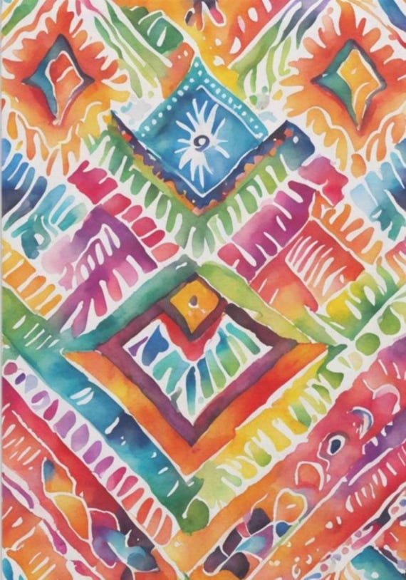CLEARANCE***Mexican Blanket Watercolor Inspired Decoupage Paper