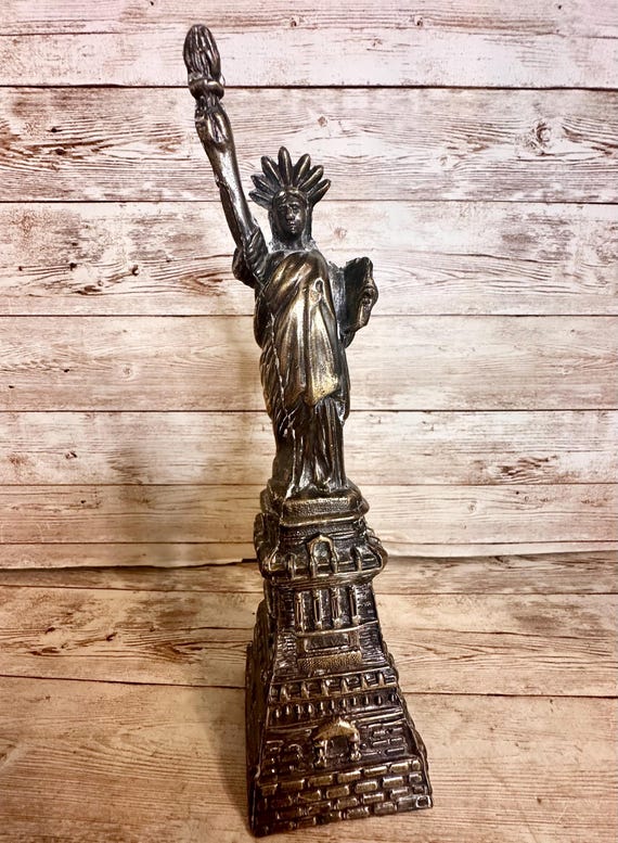 Statue Of Liberty-9 3/4" Tall-Cast Aluminum With Brass Finish