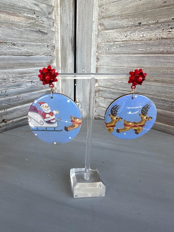 Rudolph the Red Nosed Reindeer Little Golden Book Earrings