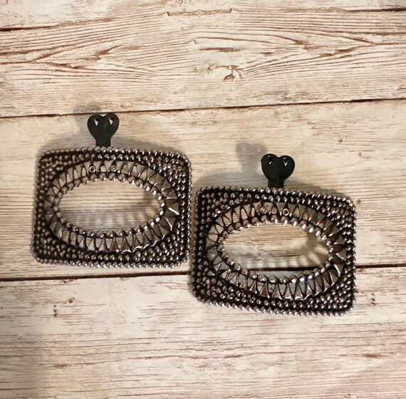 NBW Art Deco Cut Steel Shoe Clips -Ladies Fashion Shoe Accessories-Shoe Buckles