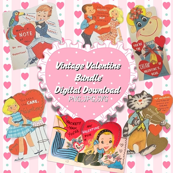 Vintage Valentine Images Bundle | Remastered Digital Download | Jpeg PNG SVG  | DIY Crafts, Gifts & Home Decor | Instant Download