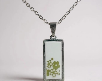 Vintage Corelle Spring Blossom Necklace, Handmade Repurposed Upcycled Jewelry, Broken China