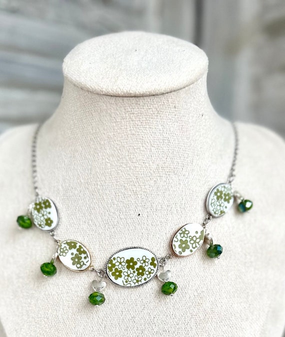 Vintage Spring Blossom Necklace, Corelle Stainless Steel Statement Piece