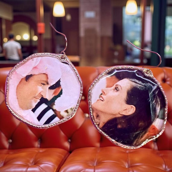 Friends Tv Show Drop Resin and Gold Earrings