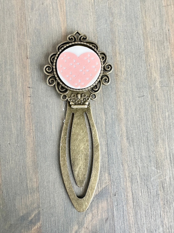 Unique 1970s Vintage Correlle “Forever Yours Broken china bronze metal bookmark