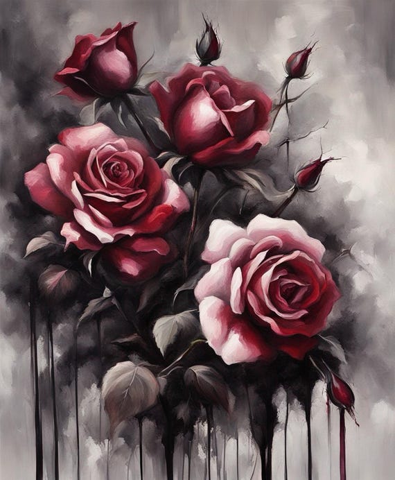 Crimson Love Roses   Decoupage Tissue and A4 Rice Paper