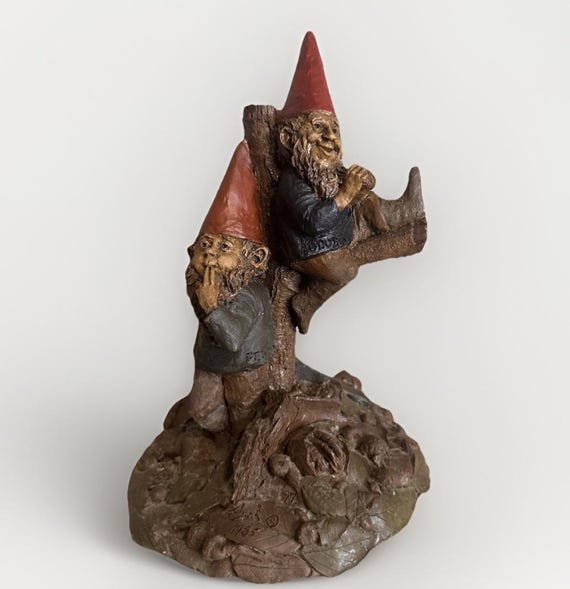 Tom Clark Bird Watchers Gnome Figurine, 1985 Resin Sculpture