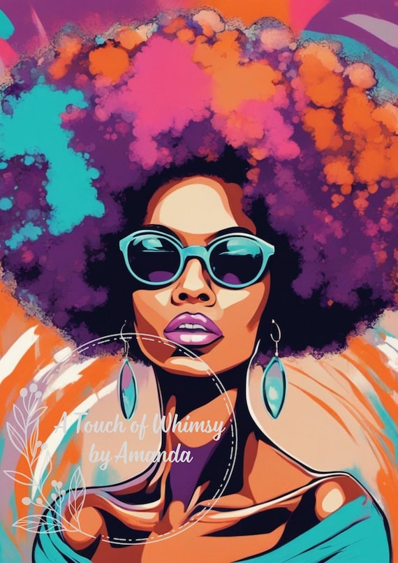 Groovy Black Lady 3 Decoupage Tissue Paper and  A4 Rice Paper