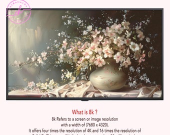 Flower Oil Paint Style, FRAME TV art 8k, tv artwork, Samsung Frame tv art, Digital Download 8k, Summer for Home decor, 2024 Trend, Wall art