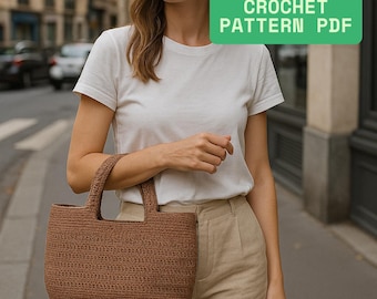 Crochet Raffia Bag Pattern, Easy Woman's Handbag (PDF Pattern)