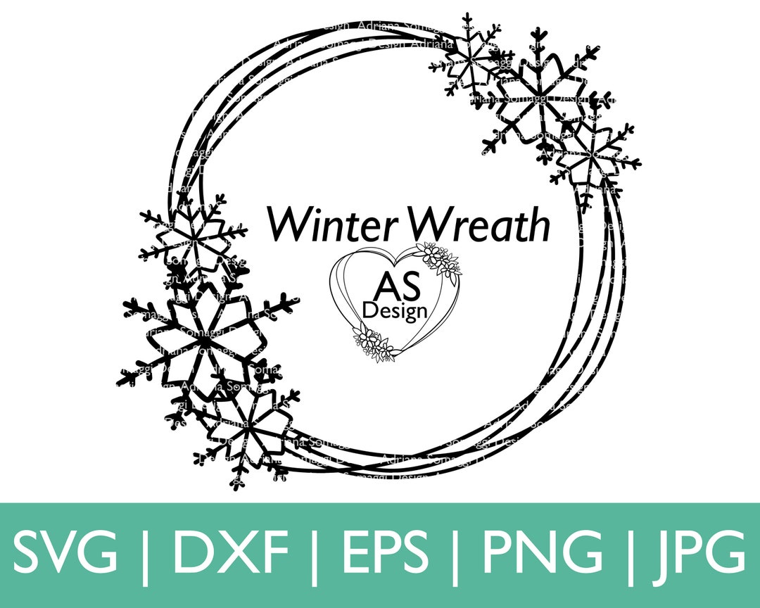 Snowflake SVG Frame Clipart Hand Drawn Winter Wedding SVG - Etsy