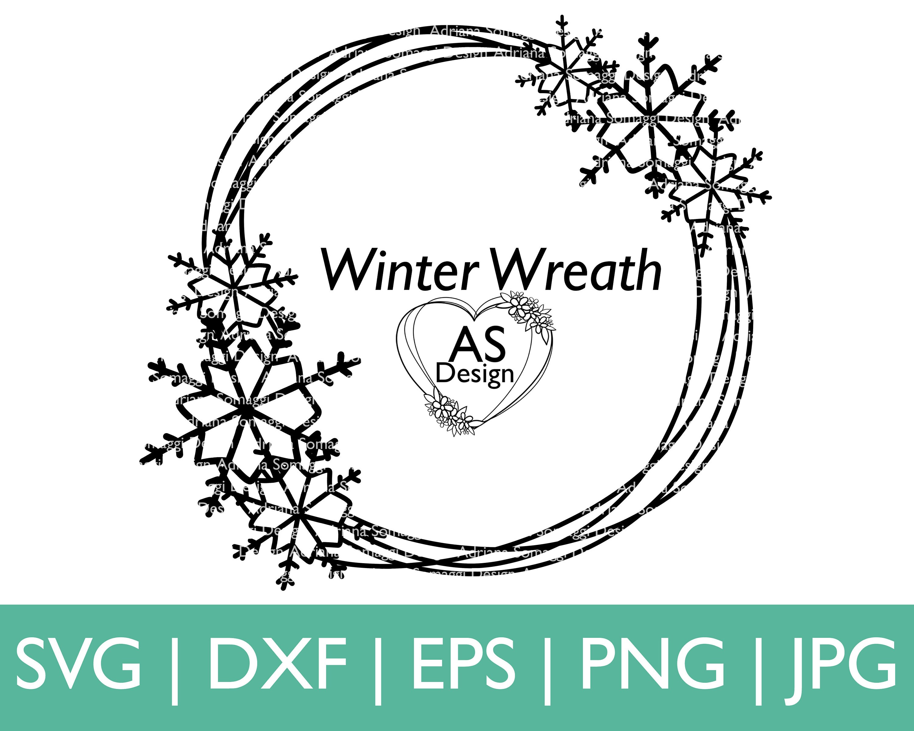 Snowflake SVG Frame Clipart Hand Drawn Winter Wedding SVG - Etsy