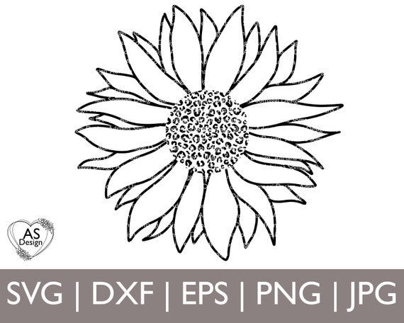 Leopard Sunflower Cutting File Svg Dxf Eps Png Jpg Cricut - Etsy