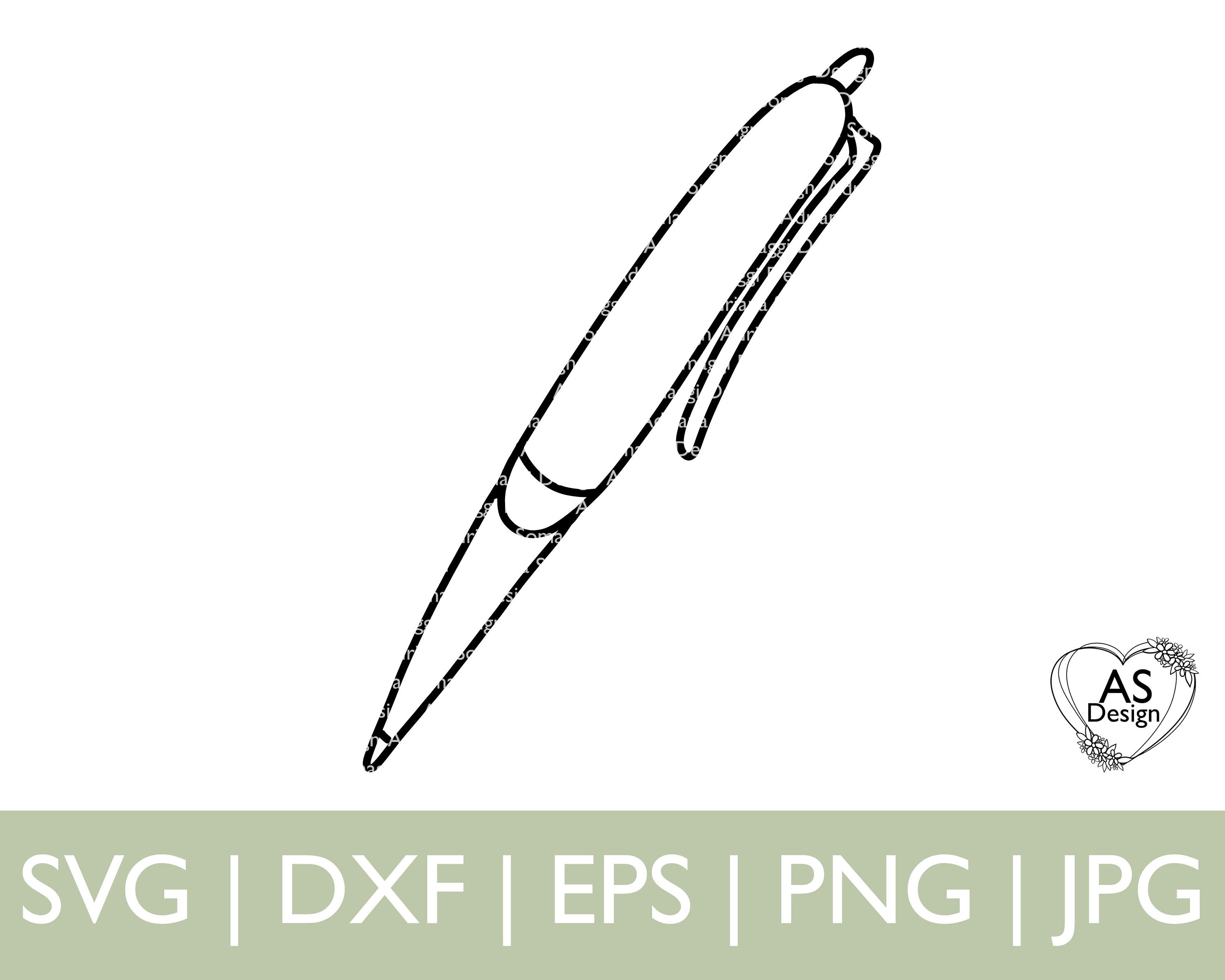 Hand Drawn Pen SVG Simple and Cute Pen Doodle Cutting File - Etsy